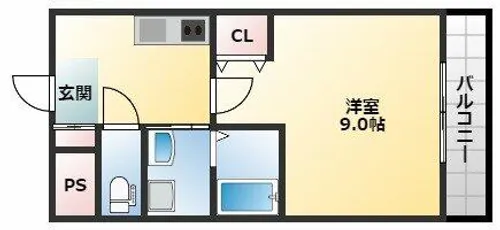 ル・クール長瀬【3階】の間取り