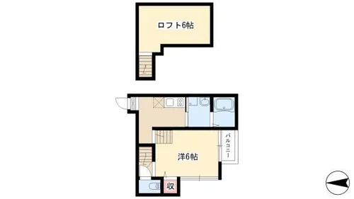 グリーンレイク中小田井【203号室】の間取り
