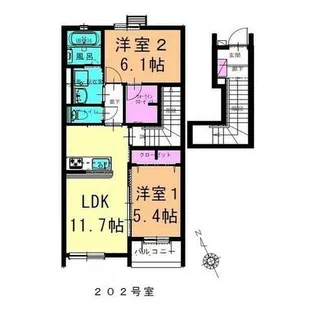 ブルーム【202号室】の間取り