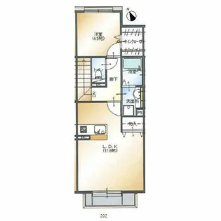 フィオーレ富士松【205号室】の間取り