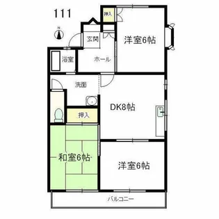 ひばりヶ丘ハイツF棟【111号室】の間取り
