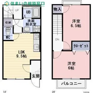 愛知県額田郡幸田町大字菱池字荒田【テラスハウス】の間取り