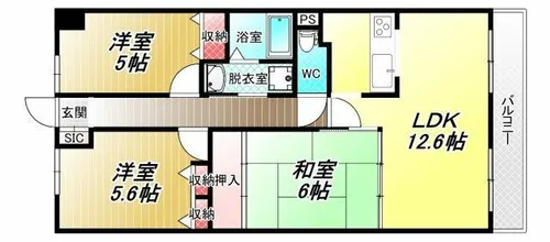 アディーレ八尾【3階】の間取り