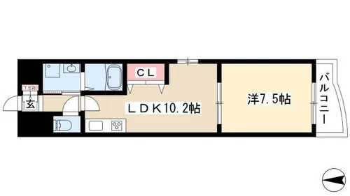 マルティーノ新栄【9階】の間取り