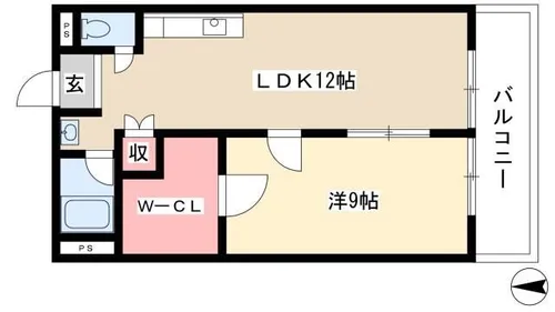 シャトー共栄 B棟【303号室】の間取り
