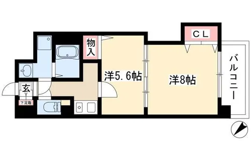 セントラル名古屋【2階】の間取り
