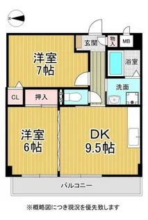 パストラール東生駒【6階】の間取り