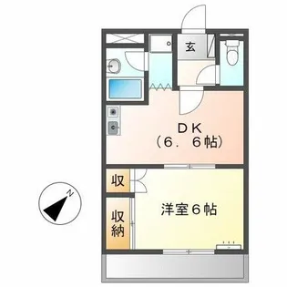 スカイウィング草間【103号室】の間取り