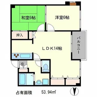 グランレブリー御所東Ⅱ【1階】の間取り