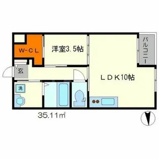 プラネシア東山三条【4階】の間取り