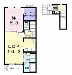 ビサイド・アヴェニュー【2階】の間取り