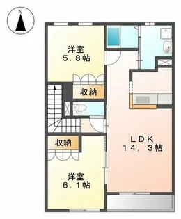 トゥルース ライト【202号室】の間取り