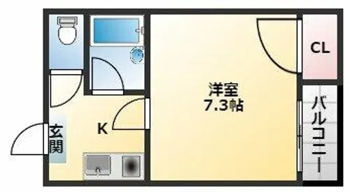 ビロウズコマガワパート1【2階】の間取り