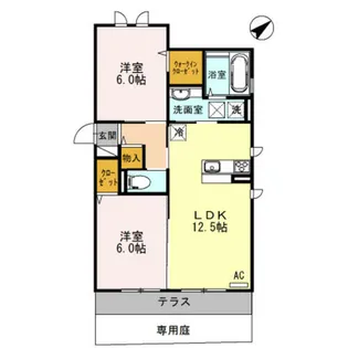 ヴィラージュ【1階】の間取り