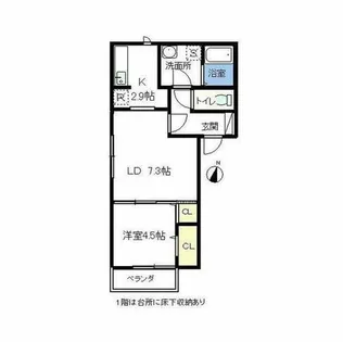 D.E.ライズ【102号室】の間取り