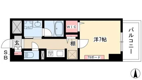 プレミアムコート新栄【7階】の間取り