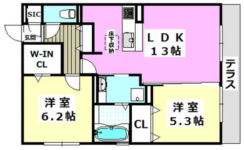 FLAIR・総持寺【1階】の間取り