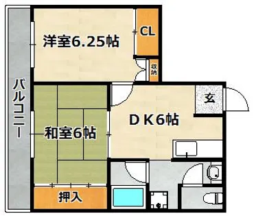 神和マンション【202号室】の間取り