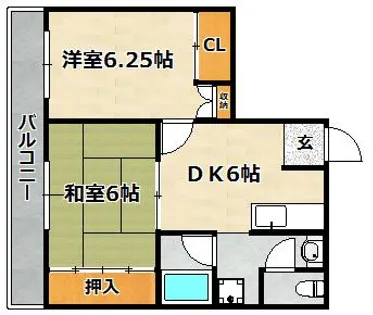 神和マンション【202号室】の間取り