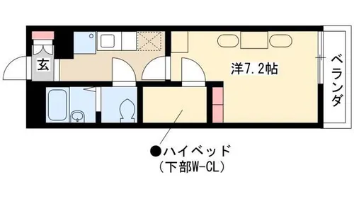 レオパレスドリームウィング【102号室】の間取り