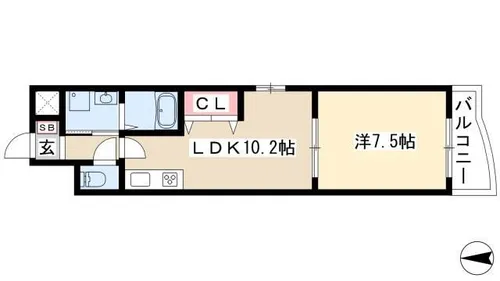 マルティーノ新栄【3階】の間取り