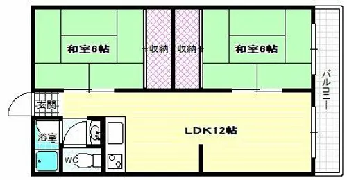 清水ハイツA棟【1階】の間取り