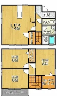 愛知県豊橋市向山町字伝馬【一戸建】の間取り