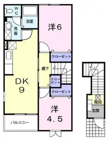 モン ポローニヤ【0201号室】の間取り