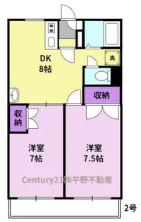 サンシャインコート東合川【2階】の間取り