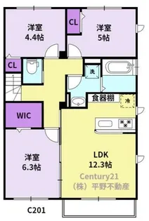 三光レジデンス C棟【2階】の間取り