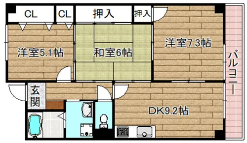 ラフォーレ南平台【3階】の間取り