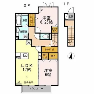 ア・カームハウス【2階】の間取り