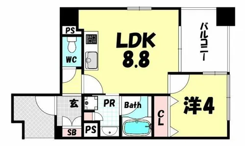 ワコーレディ・アルクス三宮【305号室】の間取り