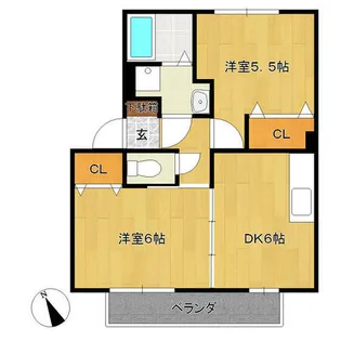 レザン長根 A棟【1階】の間取り