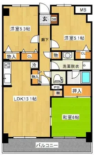 エクセル熊取【3階】の間取り