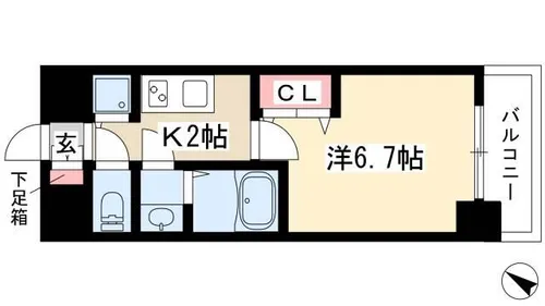 プレサンス鶴舞公園セラヴィ【0608号室】の間取り