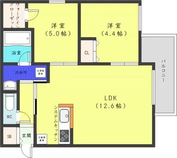 ALESIA北円山【1階】の間取り