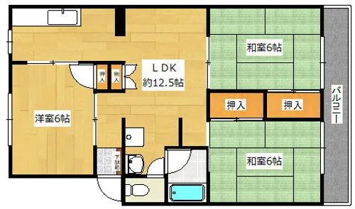 高倉ハイツ【203号室】の間取り