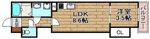 ジーメゾン高槻ウエスト【3階】の間取り