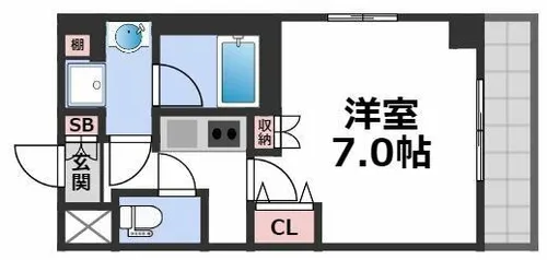 ファビラスコート巽東【9階】の間取り