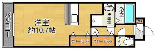 コスモス大里【3階】の間取り