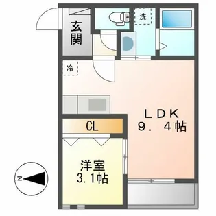 Grandtic Luce志賀本通【103号室】の間取り