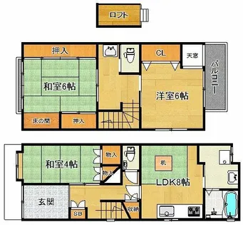 京都府京都市左京区新丸太町【一戸建】の間取り