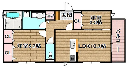 カイワ・プラーサ【1階】の間取り