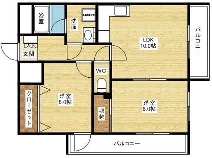 ジオナ塚本【4階】の間取り
