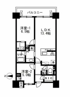 ザ・パークハビオ天満橋【14階】の間取り