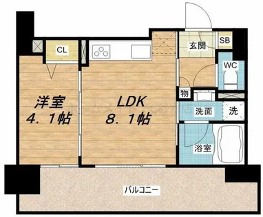 セイワパレス玉造駅前【7階】の間取り