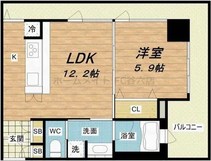 アーバネックス淀屋橋【5階】の間取り