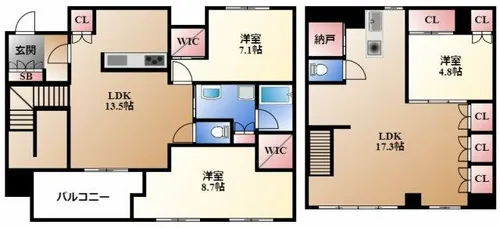 レザンドール東山元町【1階】の間取り