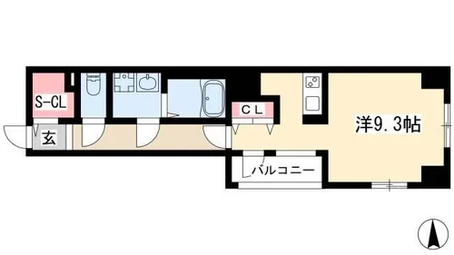 エイペックス名古屋鶴舞公園前【8階】の間取り